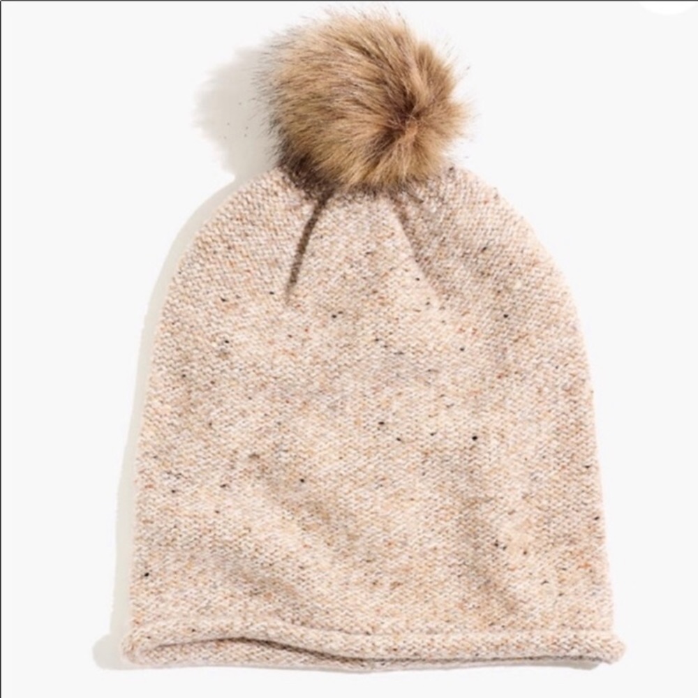 Madewell Faux Fur Pom Pom Beanie